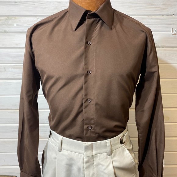 Cowboy Brown Comfort Flex Neck Button Down Dress Shirt - Child to Adult - Picture 1 of 10